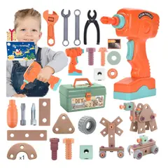 GENERAC - Bloques Juegos Taladro Eléctrico Niños Caja De Herramienta
