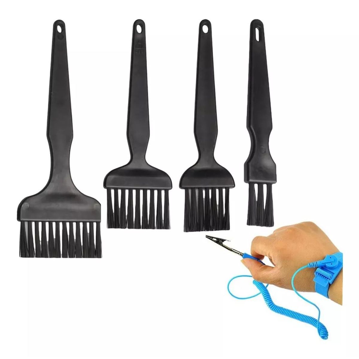 KUANGYE - 4 X Brochas Antiestáticas De Limpieza Y Pulsera De Regalo