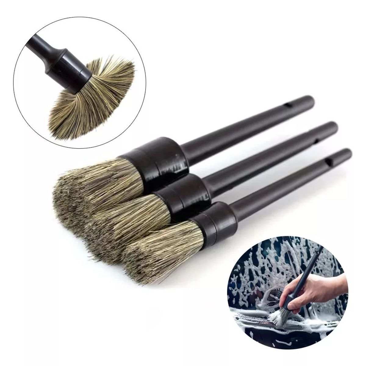 KUANGYE - Set 3 Brochas Detailing Auto De Alta Calidad