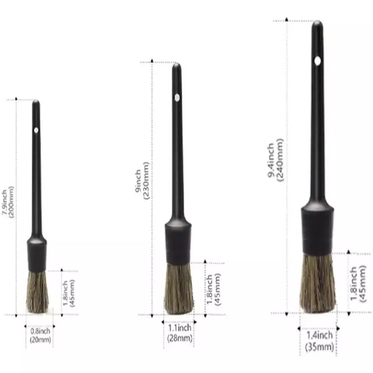 KUANGYE - Set 3 Brochas Detailing Auto De Alta Calidad