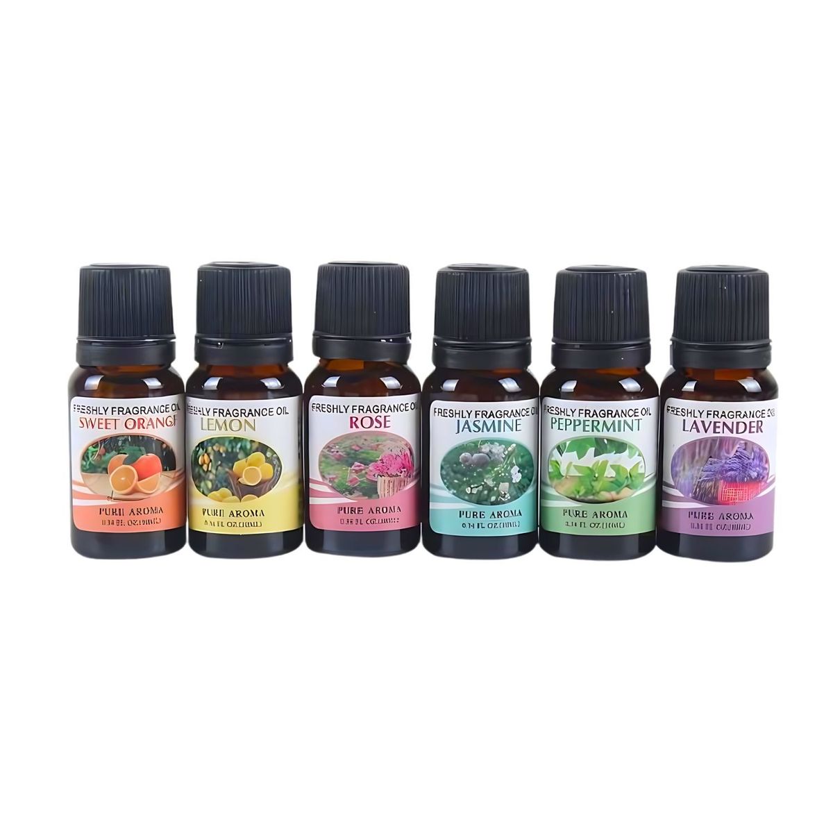 GENERICO - Pack Humidificador Blanco Efecto Llamas + 6 Esencias