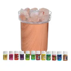 GENERICO - Humidificador Piedras Sal + 12 Esencias Aromaticas Marron Claro