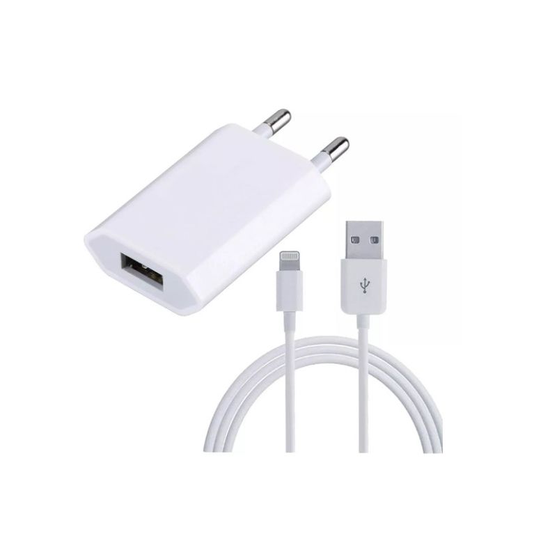 APPLE - Cargador Adaptador Apple Usb 5w + Cable Lightning 1 Mt