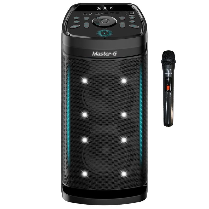 MASTER G - Parlante Bluetooth 8" x2 Modo Karaoke Electrovibes