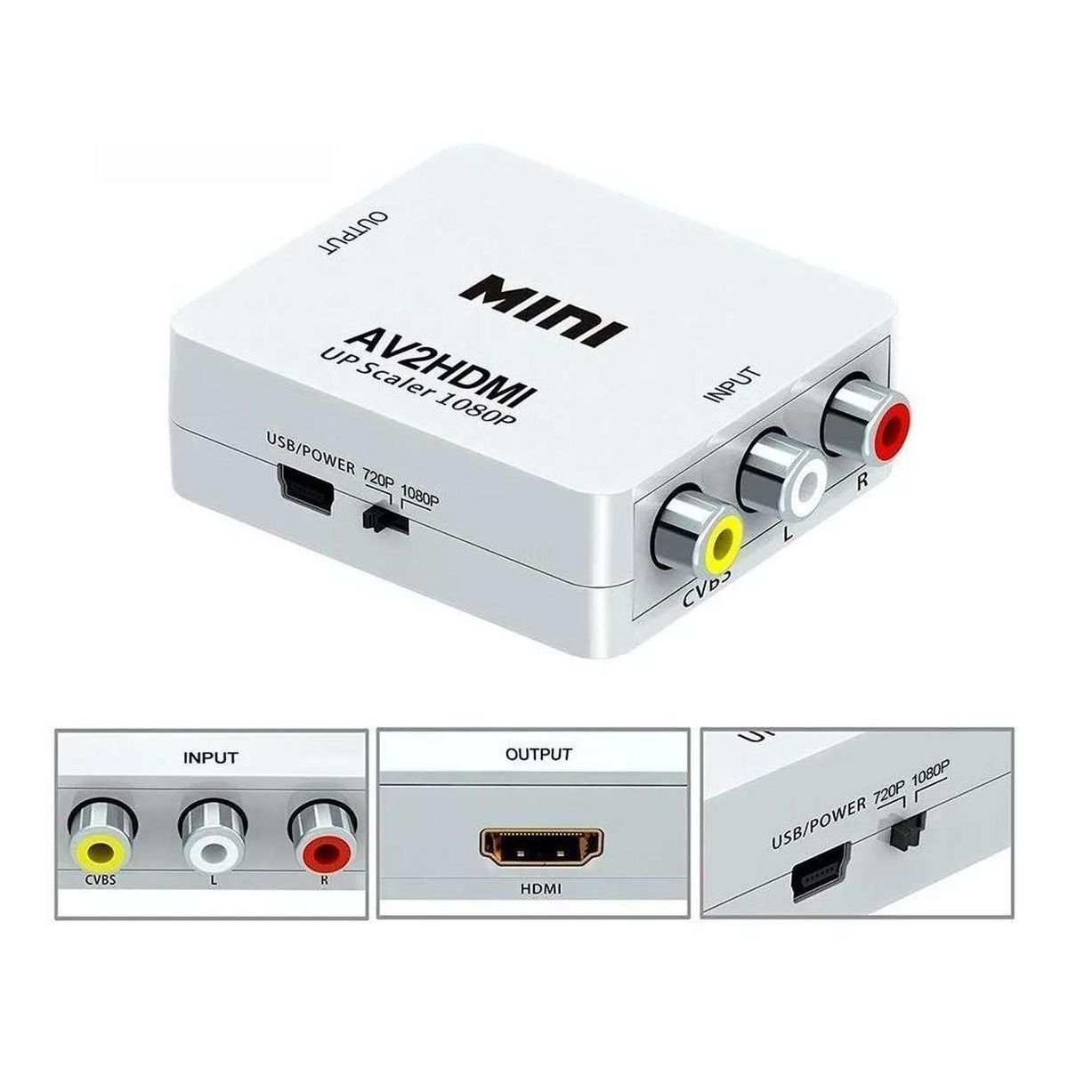 GEN - Adaptador Conversor Para Playstation Wii Xbox Rca Video Hdmi Av