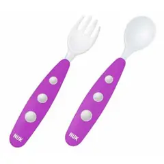 NUK - Set De Cubiertos Plásticos Morado