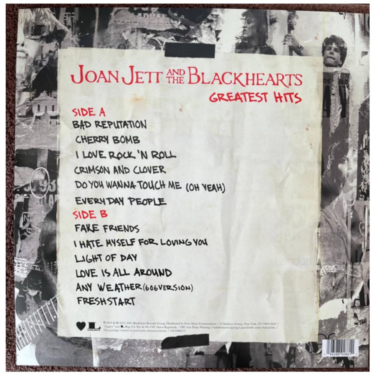 HITWAY MUSIC - JOAN JETT & THE BLACKHEARTS-GREATEST HITS2024-VINILO