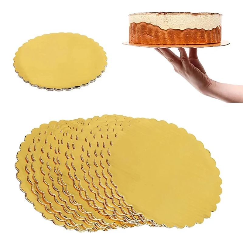 GENERICO - Set 12 Bandeja Base Redonda Torta Pastel Carton 20 Cm