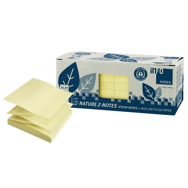 GENERICO - Pack 12 Notas Adhesivas Amarillo 75x75mm Info Notes - SC