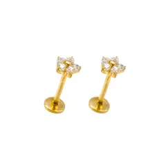 ELBAULDEJUMA - Aros flor titanio zirconia ASTM F136 G26 dorados