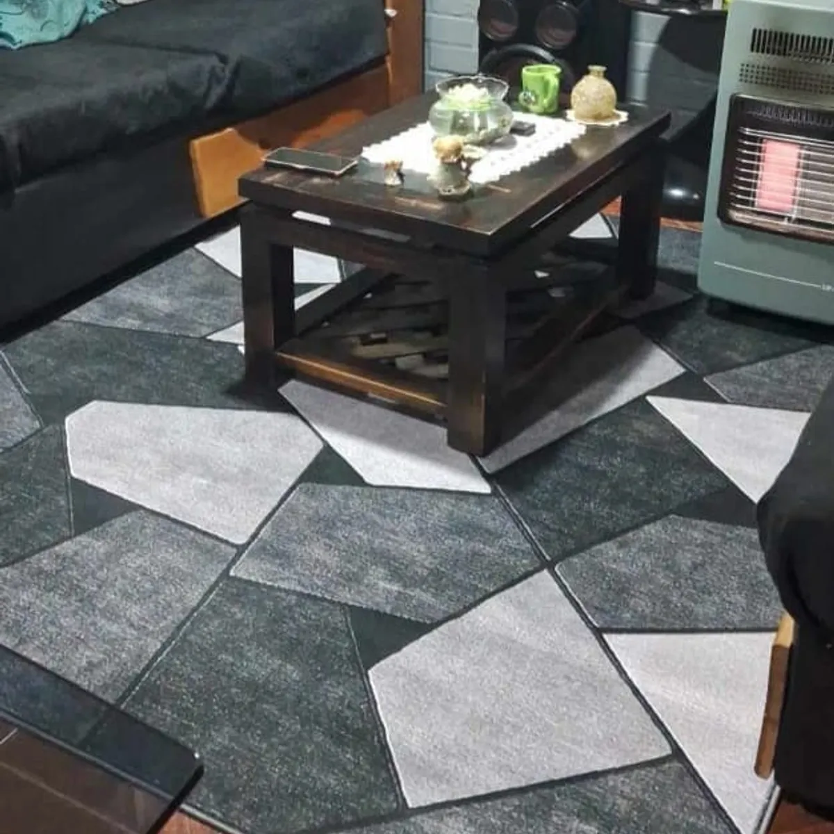 GENERICO - ALFOMBRA PARA LIVING ANTIDESLIZANTE CON DISEÑOS TRIDIMENCIONALES