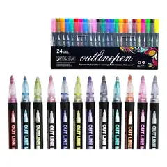 GENERICO - Marcadores Mágicos Metalizados Rotuladores 24 Colores