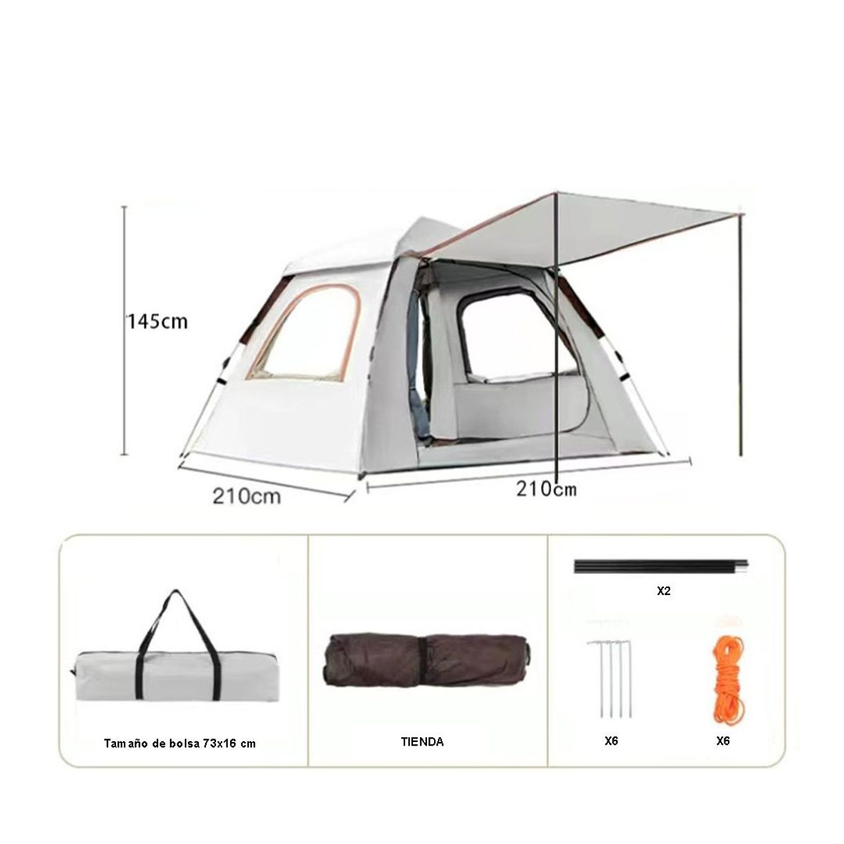 GENERICO - Tienda de Camping con Protector Solar 210