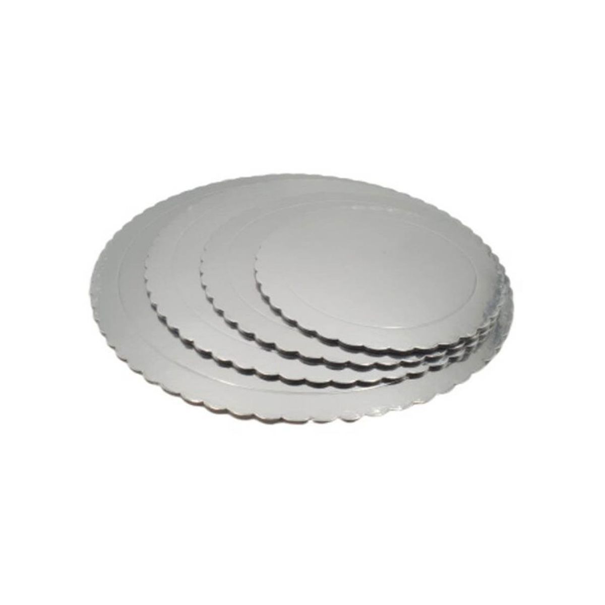 GENERICO - Set 6 Bandeja Base Redonda Torta Pastel Carton 35 Cm Plateada