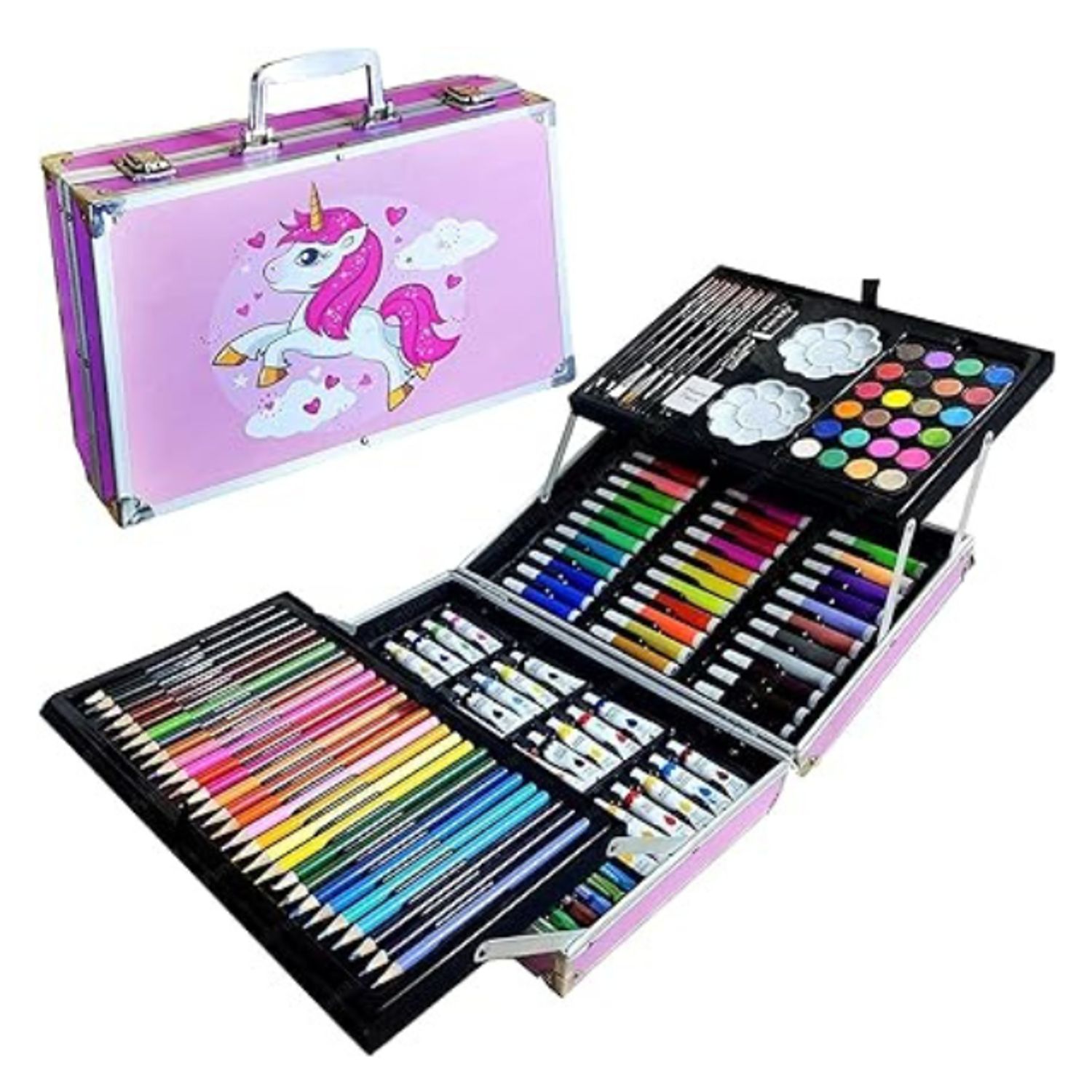 GENERICO Set de Arte Profesional 145 Piezas Unicornio Rosa