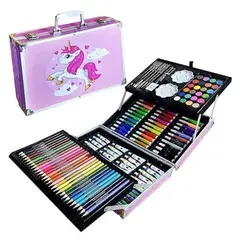 GENERICO - Set de Arte Profesional 145 Piezas Unicornio Rosa