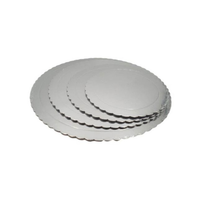 GENERICO - Set 6 Bandeja Base Redonda Torta Pastel Carton 36 Cm Plateada