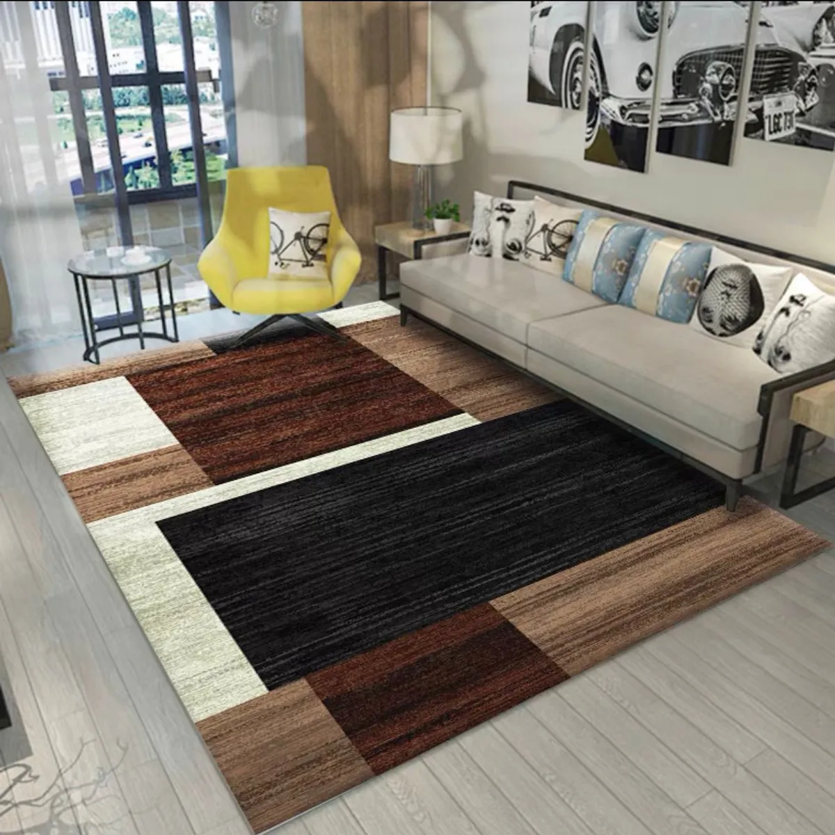 GENERICO - ALFOMBRA PARA LIVING ANTIDESLIZANTE CON DISEÑOS TRIDIMENCIONALES