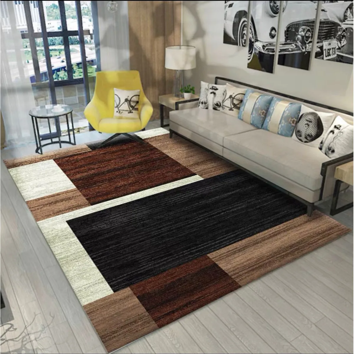 GENERICO - ALFOMBRA PARA LIVING ANTIDESLIZANTE CON DISEÑOS TRIDIMENCIONALES