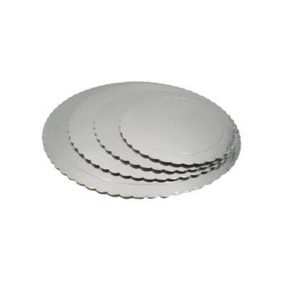 Imagen 2 del producto Set 6 Bandeja Base Redonda Torta Pastel Carton 28 Cm Plateada