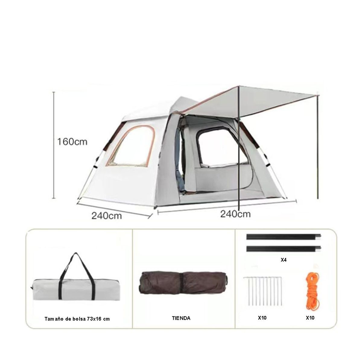 GENERICO - Tienda de Camping con Protector Solar 240