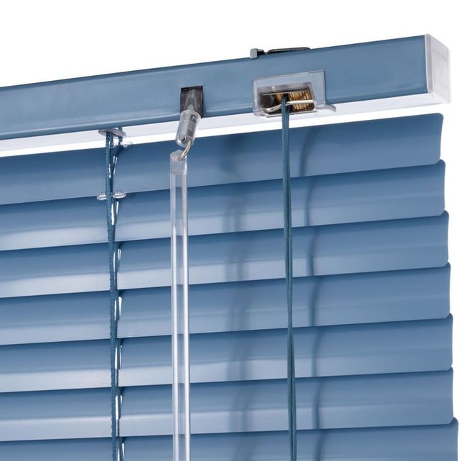 BERTEX - Persiana de aluminio Azul 125cm ancho x 140cm alto Láminas 25mm BERTEX