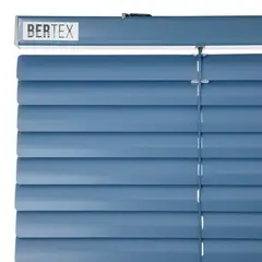 BERTEX - Persiana de aluminio Azul 165cm ancho x 140cm alto Láminas 25mm