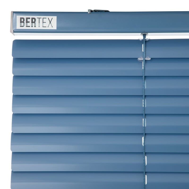 BERTEX - Persiana de aluminio Azul 130cm ancho x 140cm alto Láminas 25mm BERTEX