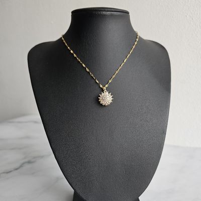 Imagen 2 del producto Collar Girasol Giratorio Circones - Acero Bañado Oro 18k