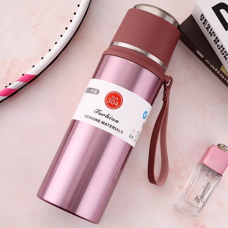 HOMESTAR - Botella Térmica de Acero Inoxidable Color Rosado 800ml
