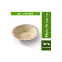 25 unid. mini Bowls De Hoja De Palma 100% Biodegradable 10cm/4'