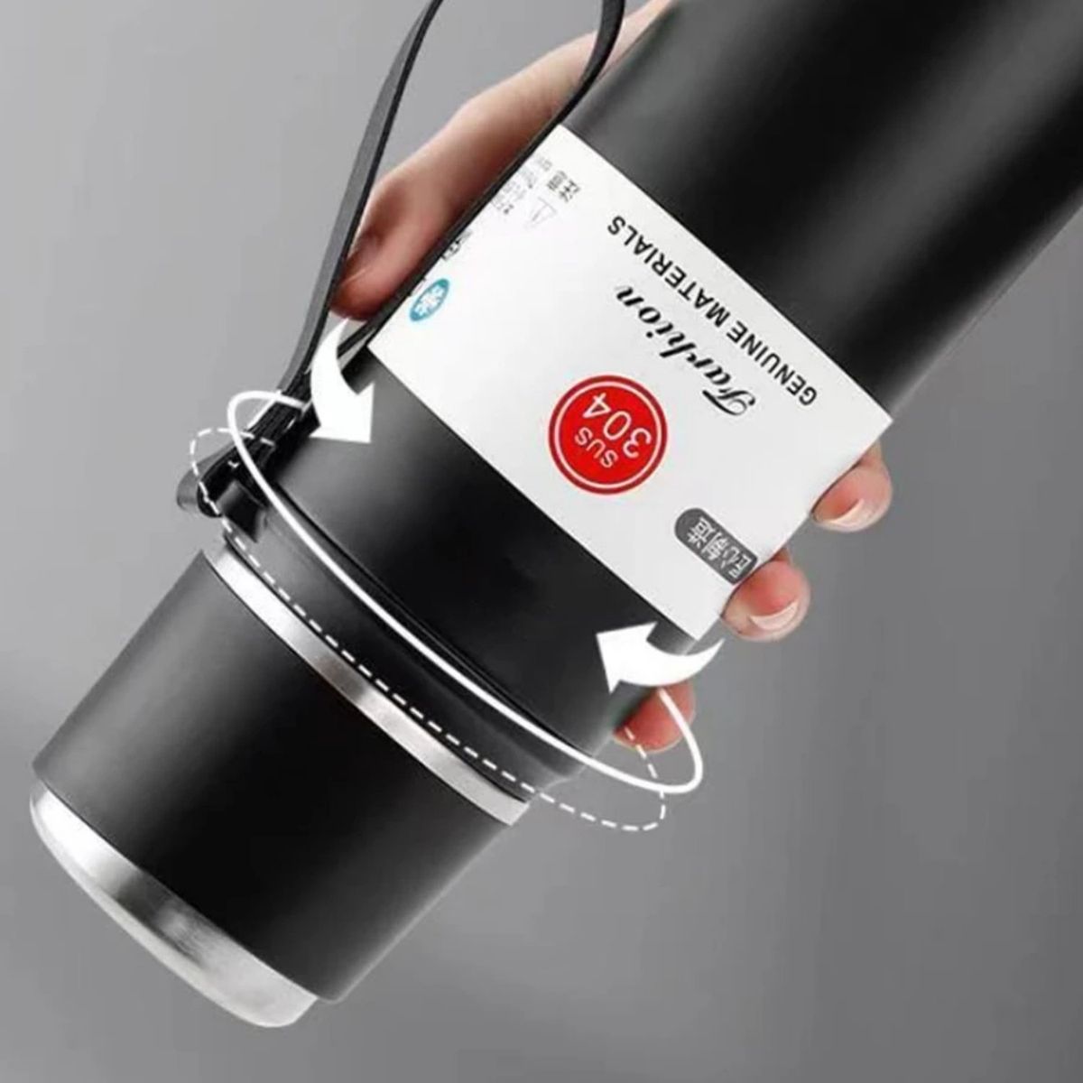 HOMESTAR - Botella Térmica de Acero Inoxidable Color Negro 800ml