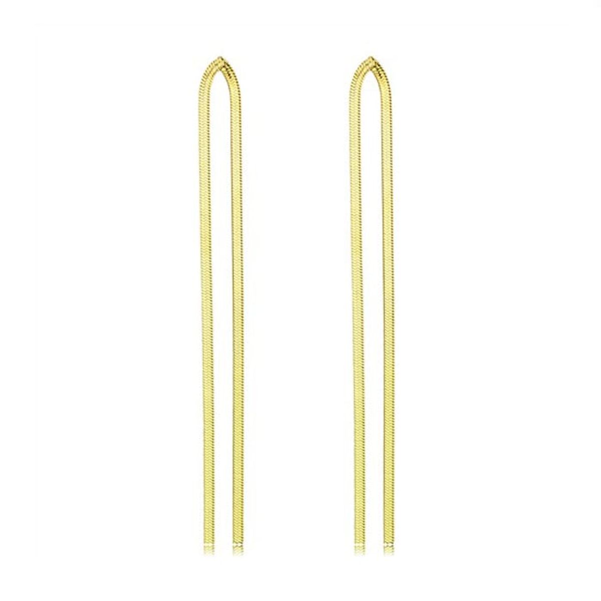 VANE COLLECTION - Aros para mujer largos lliviano colgante fino baño de oro