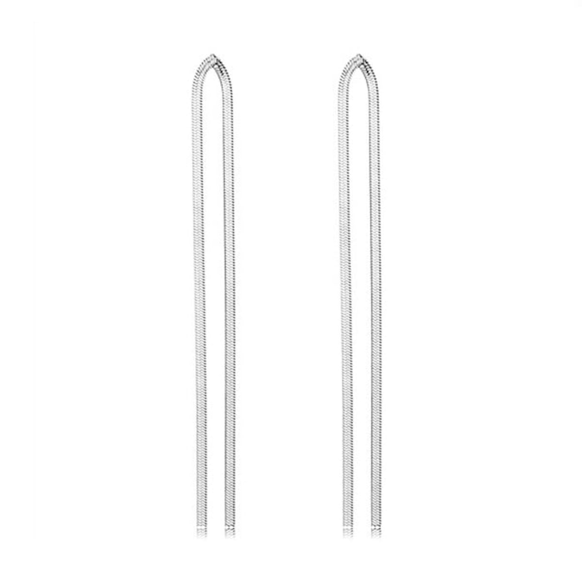 VANE COLLECTION - Aros para mujer largos lliviano colgante fino baño de rodio