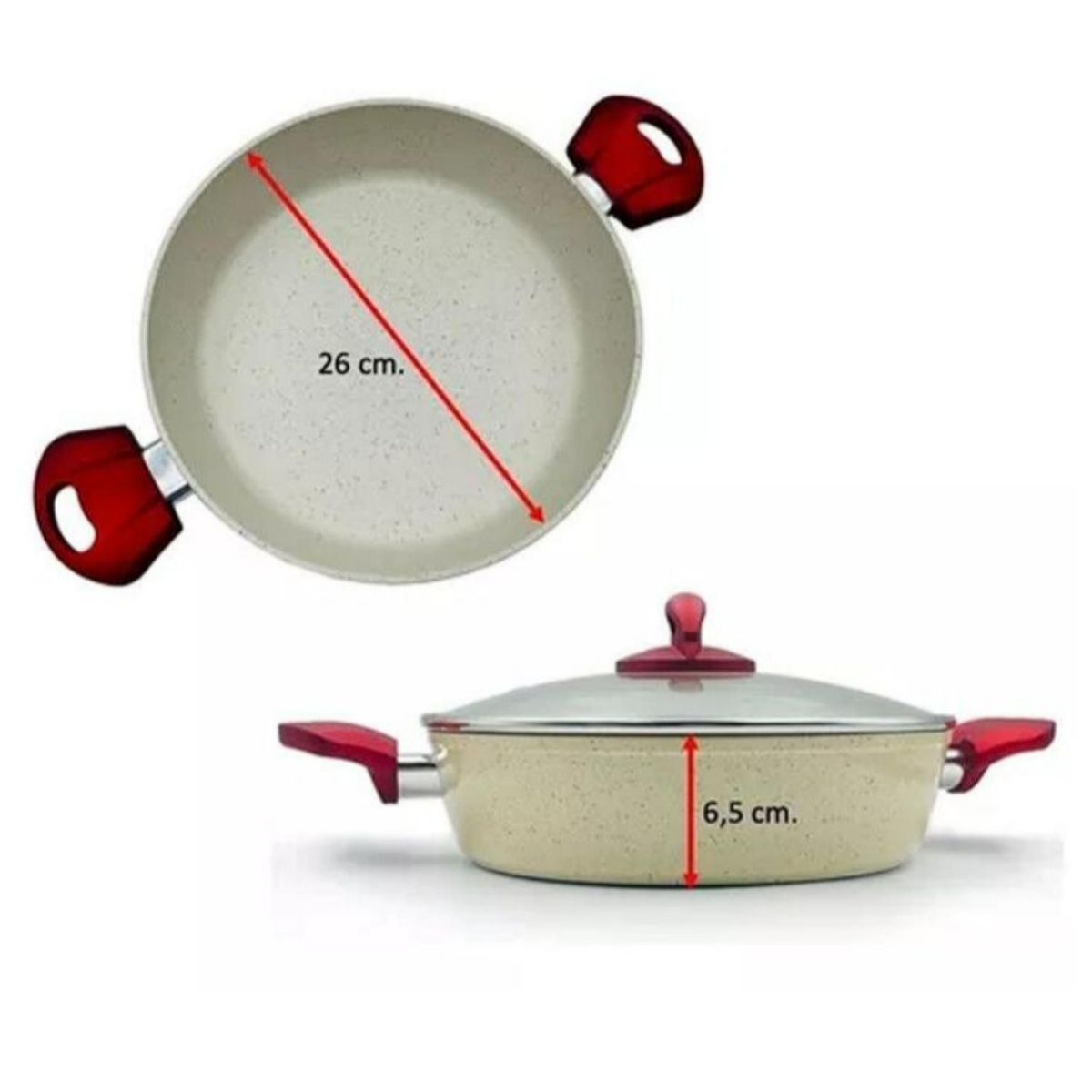 GENERICO - Olla Arrocera Marmoleada 26cm 4800ml Antiadherente Arte Andino