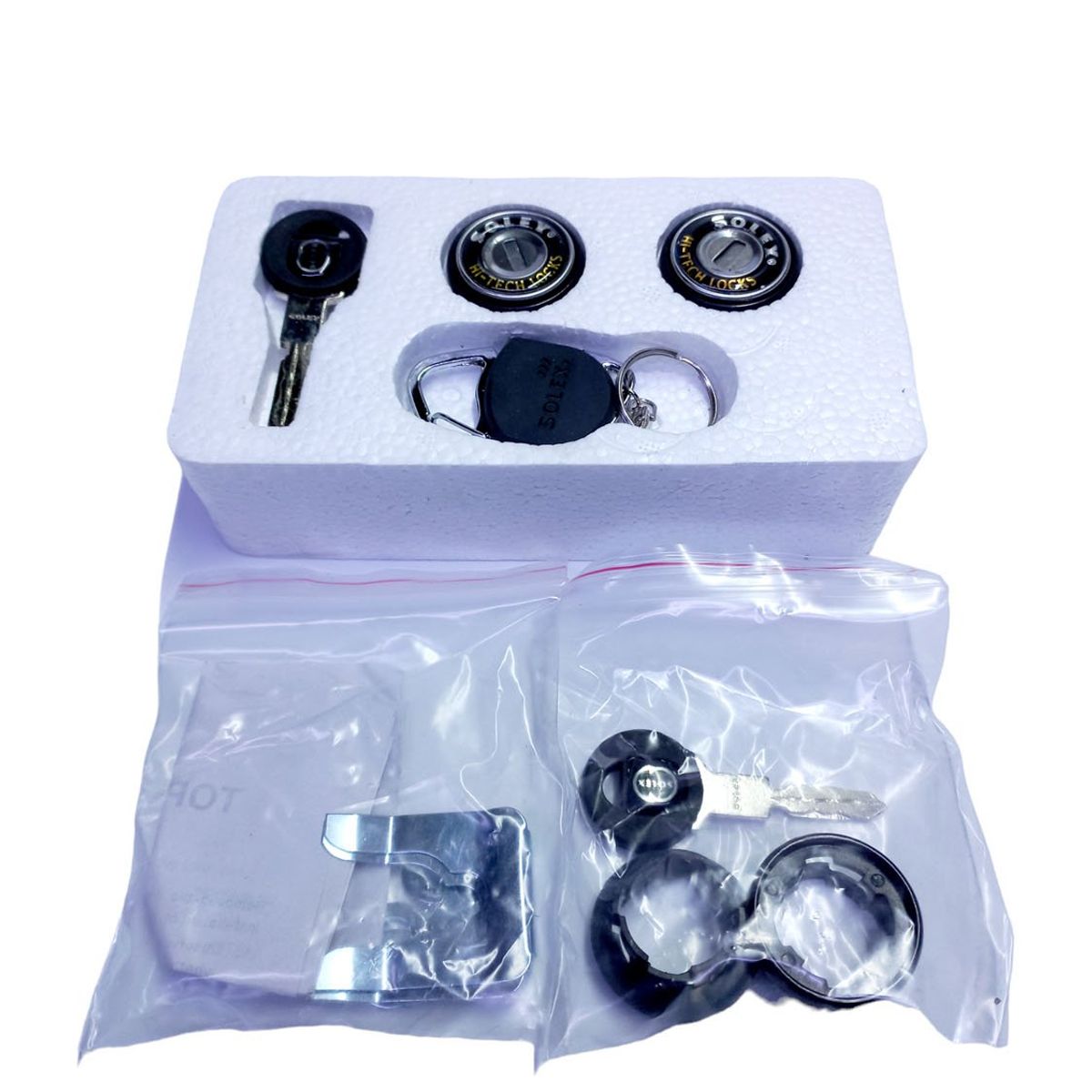 GENERICO - Chapa Cilindro 2 Puertas Automotriz Universal Kit 702