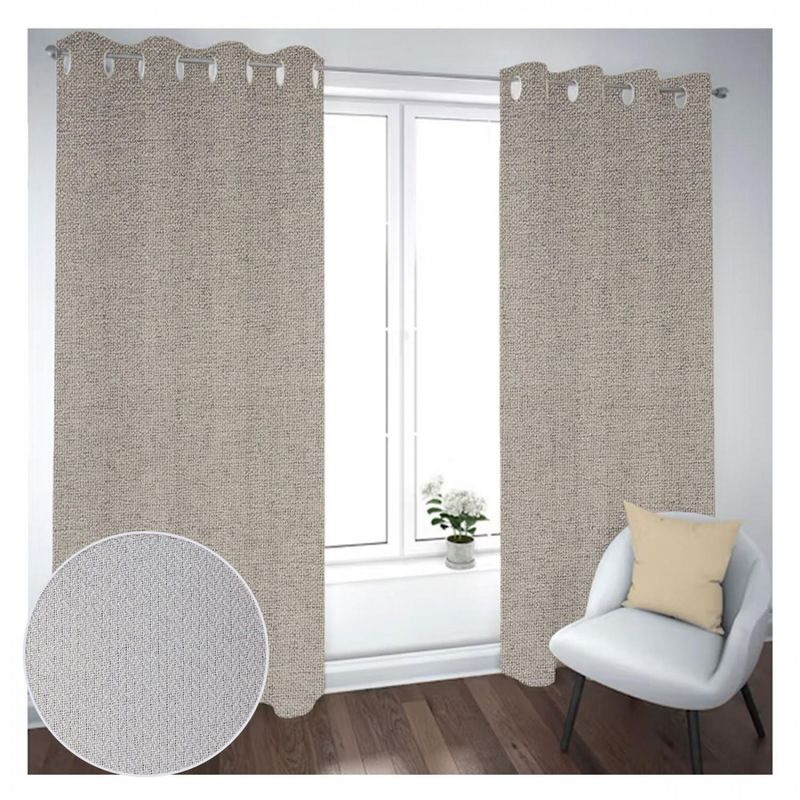 GENERICO - Cortina Black Out 2 Paños Decorativa Color Beige N°17 (140X230)