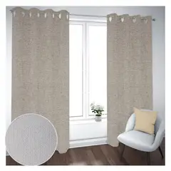 GENERICO - Cortina Black Out 2 Paños Decorativa Color Beige N°17 (140X230)