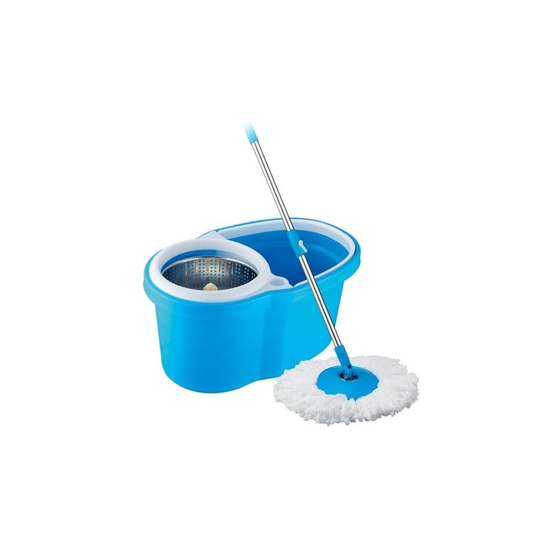 IMPORTCLICK - Mopa Giratoria 360º Celeste Trapeador Acero Inoxidable