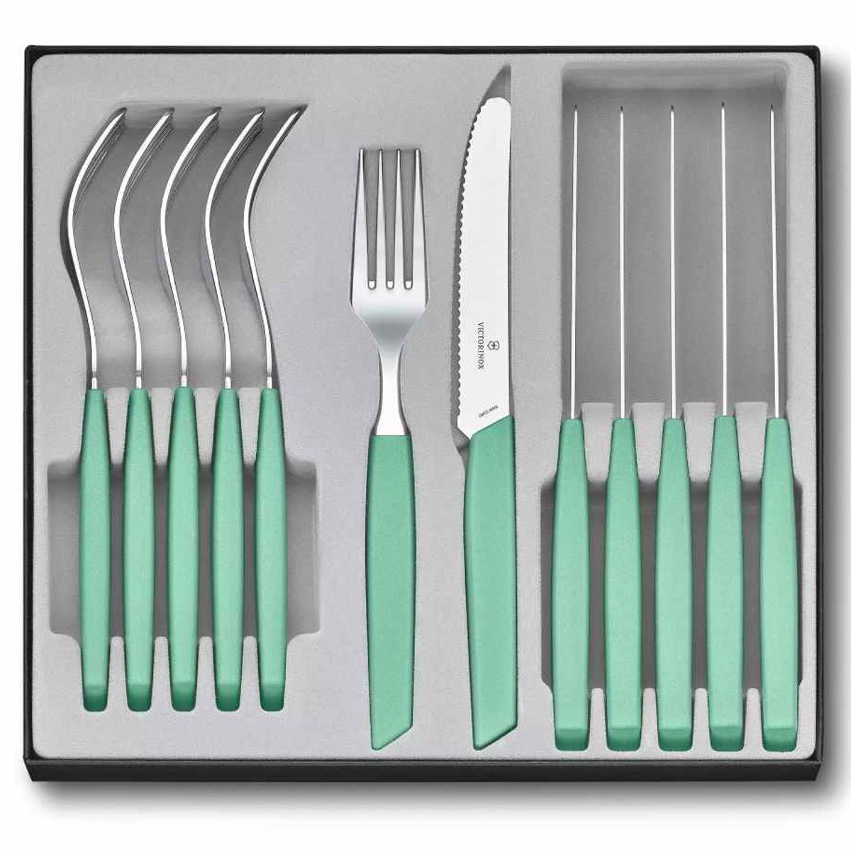 VICTORINOX - Juego de mesa Swiss Modern 12 piezas verde Victorinox