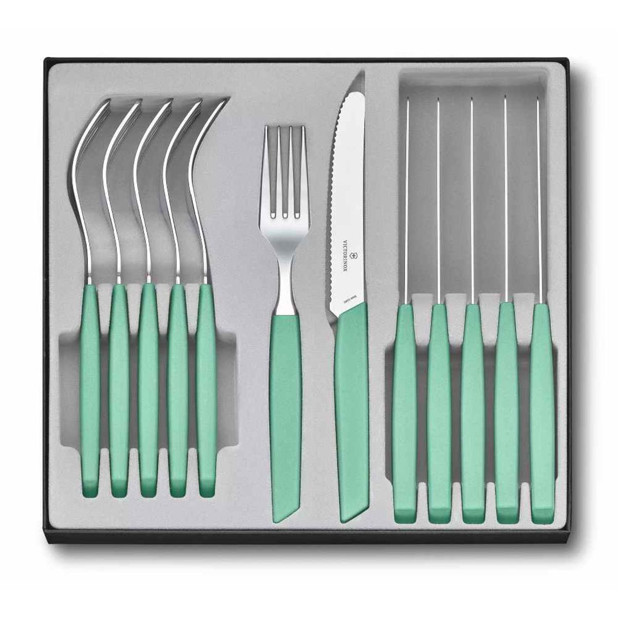 VICTORINOX - Juego de mesa Swiss Modern 12 piezas verde Victorinox