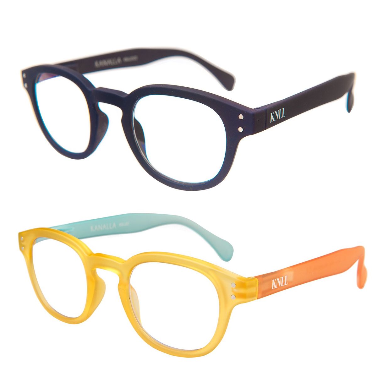 KANALLA - Pack 2 Lentes de Lectura Filtro Luz Azul y UV mod Folie Azul / Amarillo 1,5