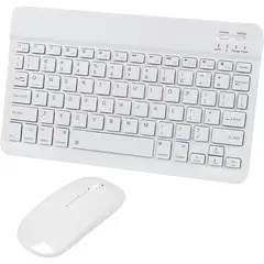 GENERICO - Teclado Bluetooth Mouse Para iPad Tablet Inalambrico Blanco