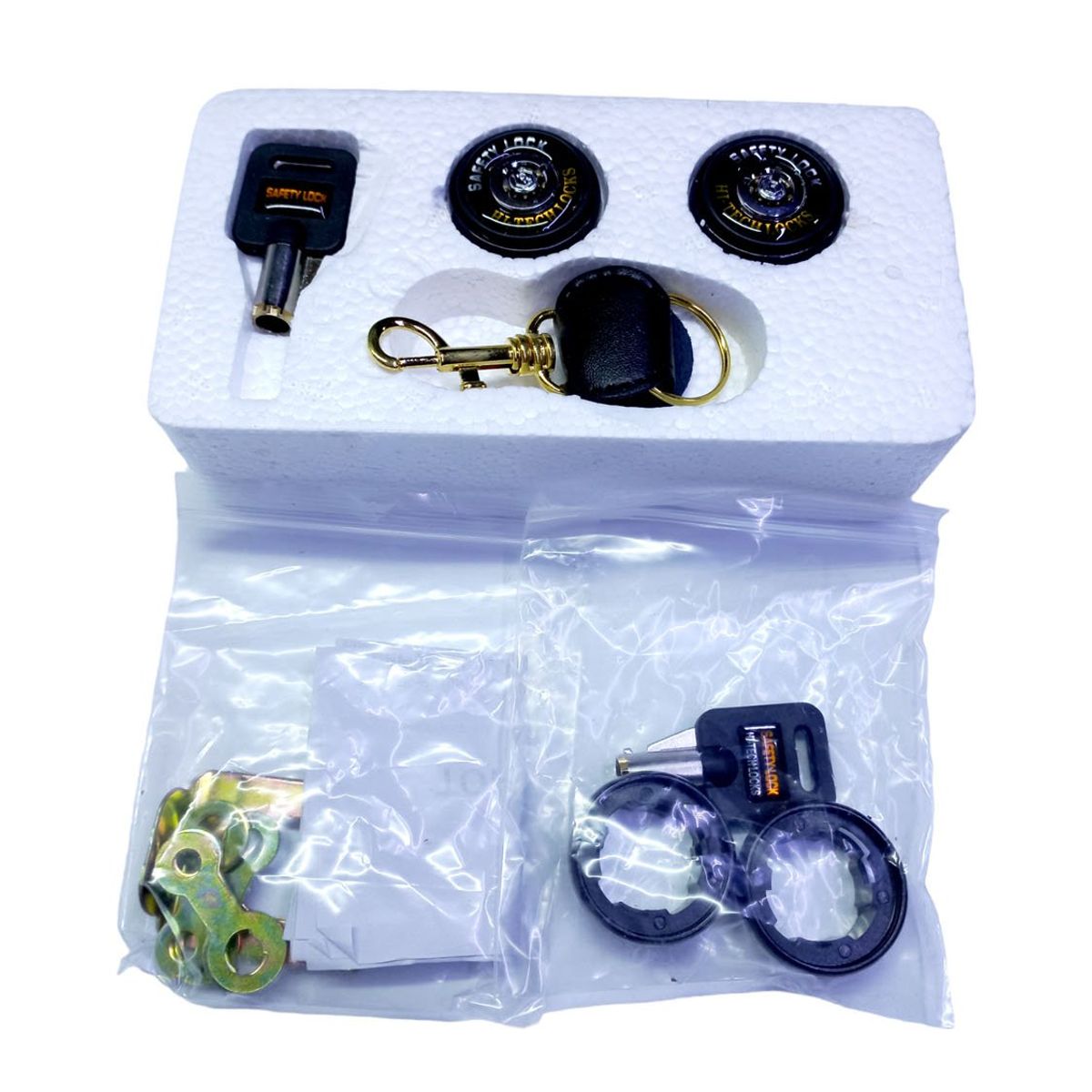 GENERICO - Chapa Seguridad 2 Puertas Automotriz Universal Kit 802