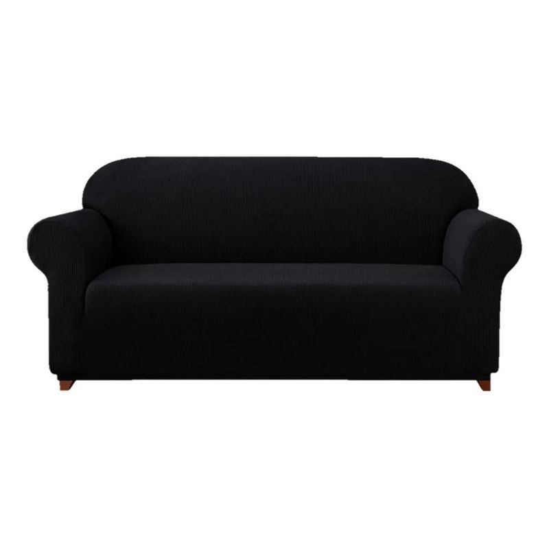 GENERICO - Funda Cubre Sofá Cuadrille 4 Cuerpos Negro Premium Protectora