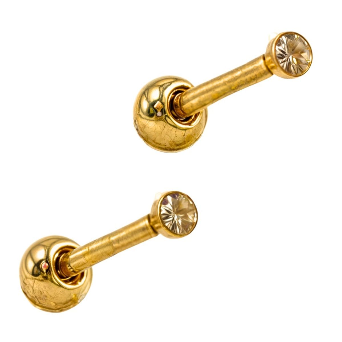 ELBAULDEJUMA - Aros punto de luz chicos bebe titanio ASTM F136 G23 dorados