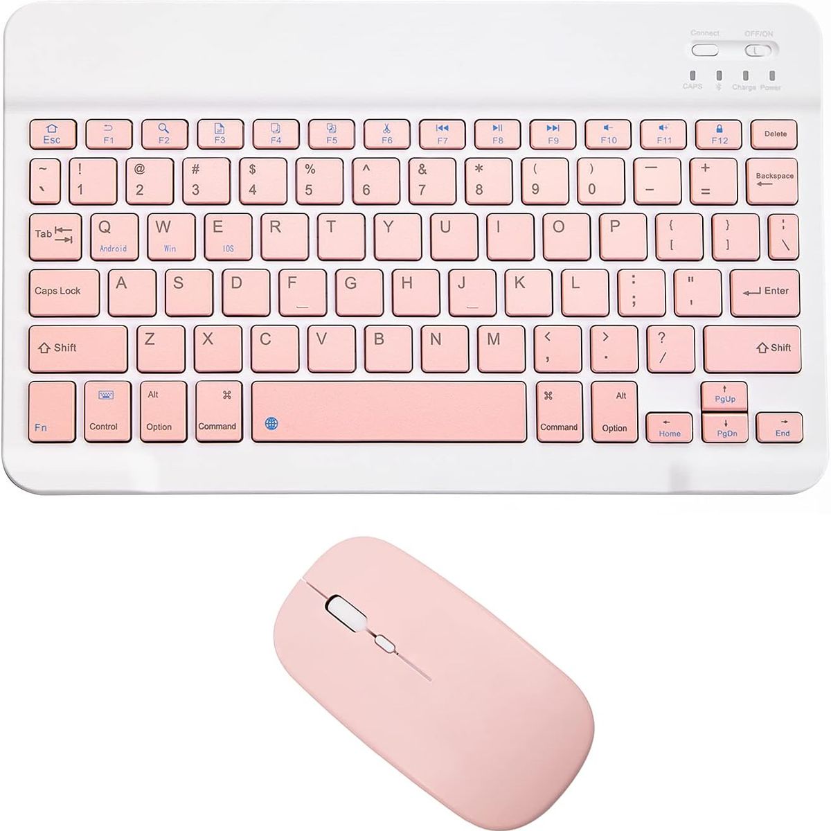 GENERICO - Teclado Bluetooth Mouse Para iPad Tablet Inalambrico Rosa