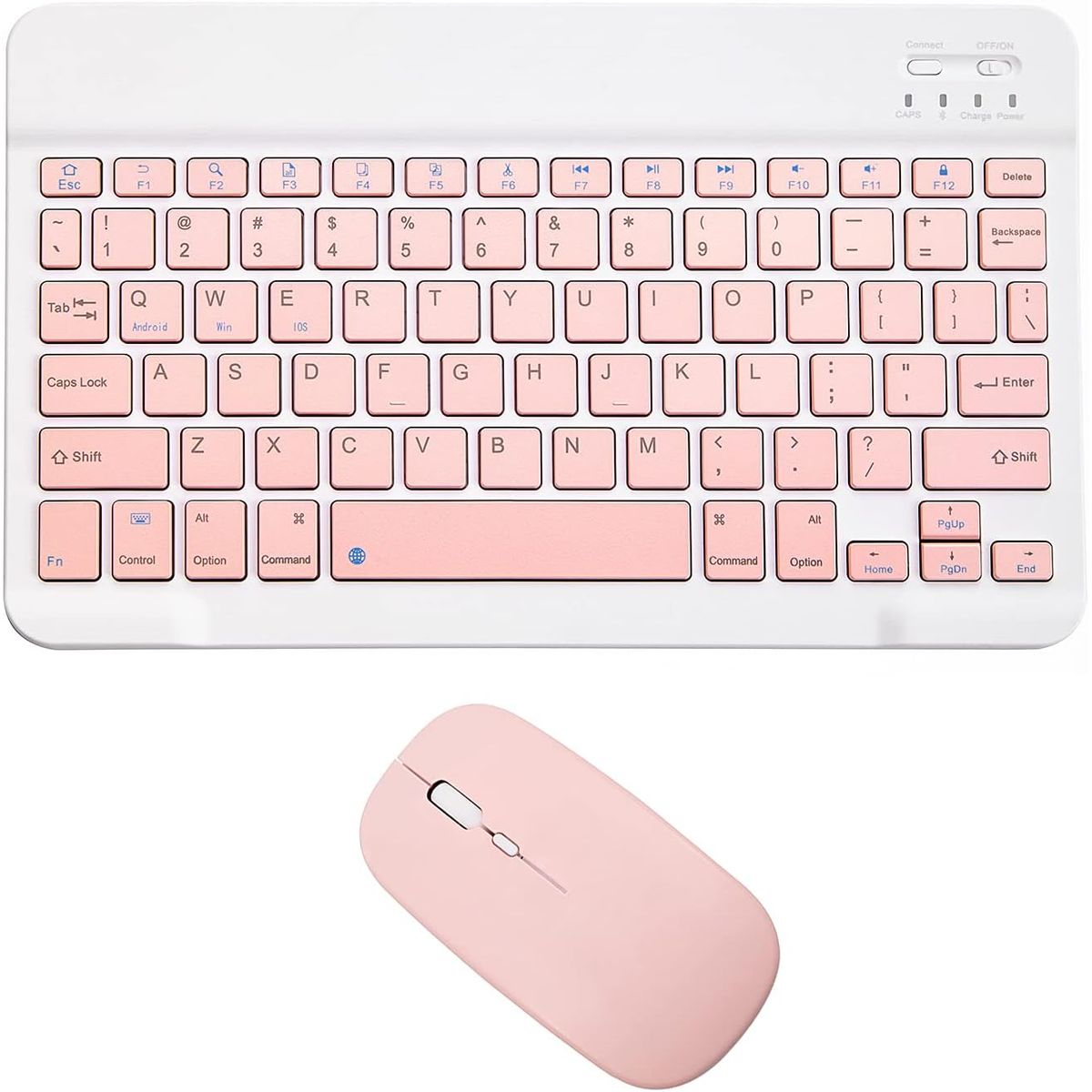 GENERICO - Teclado Bluetooth Mouse Para iPad Tablet Inalambrico Rosa