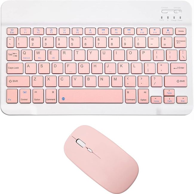 GENERICO - Teclado Bluetooth Mouse Para iPad Tablet Inalambrico Rosa