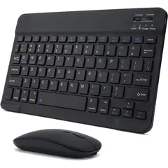 GENERICO - Teclado Bluetooth Mouse Para iPad Tablet Inalambrico Negro